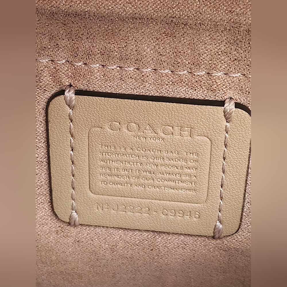 Coach Beige Signature Canvas Chain Crossbody Bag - Picture 12 of 13